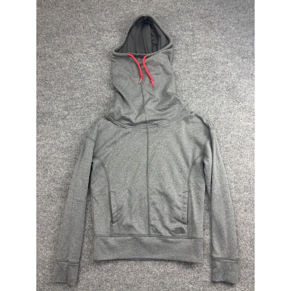 The North Face Hoodie Sweatshirt Womens XS Gray High Neck Fleece Pullover Logo